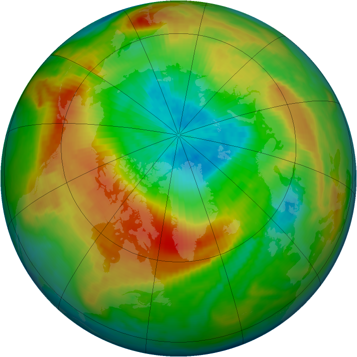 Arctic ozone map for 31 March 1997